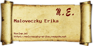Maloveczky Erika névjegykártya